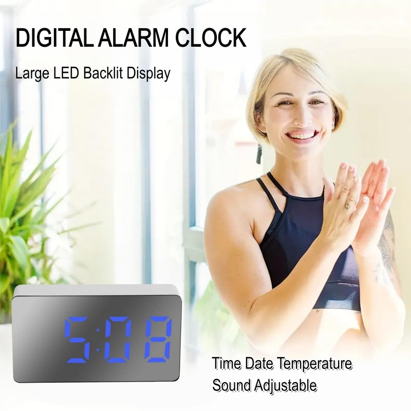 Digital Alarm Clock,Small Travel Alarm Clock,Mini Led Display Alarm Clock