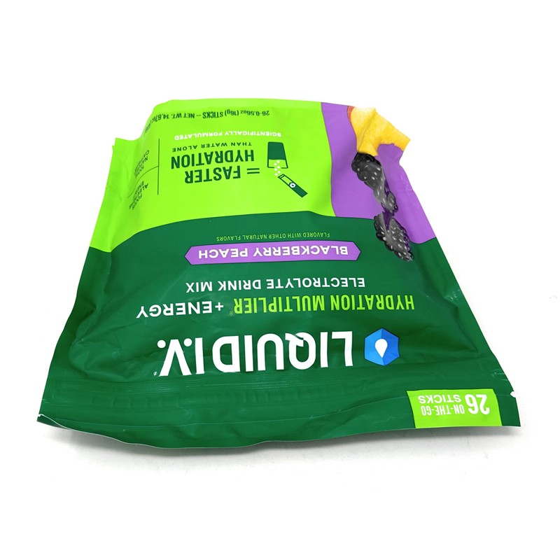 Liquid I.V. Hydration Multiplier + Energy Drink Mix, BlackBerry Peach