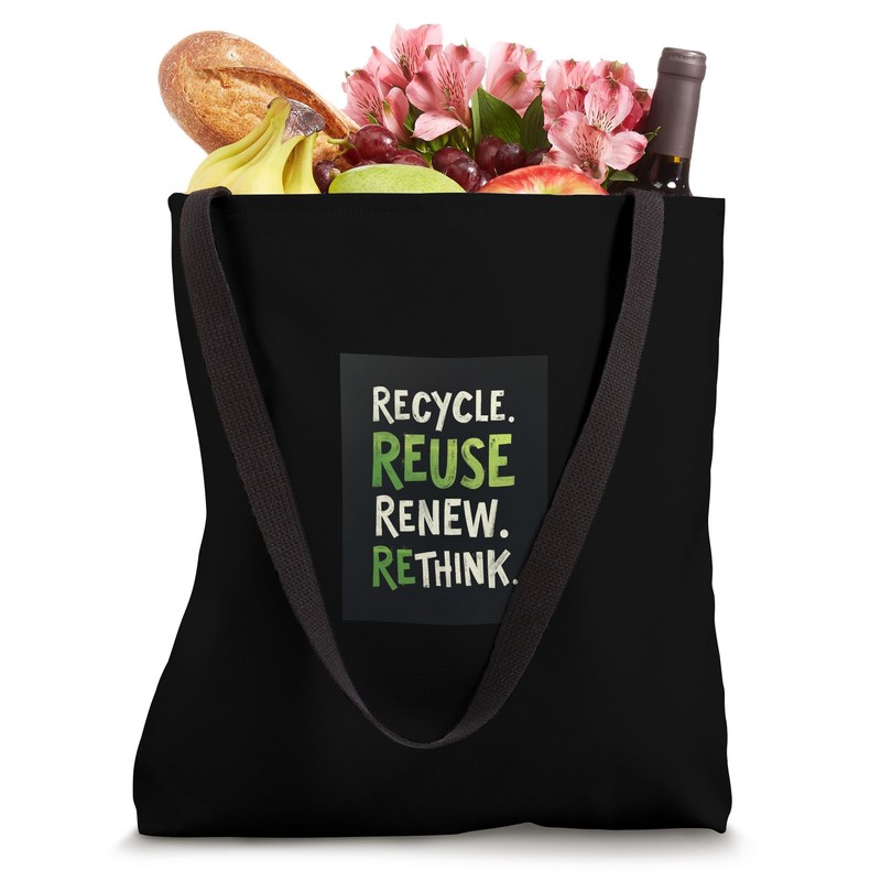 RECYCLE. REUSE. RENEW. RETHINK. Sustainable Environmental Tote Bag