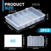 SBYURE 2 Pack 5 Grid Clear Plastic Fishing Tackle Storage