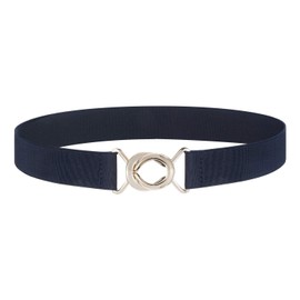 Syuer Women Stretchy Skinny Waist Belt Simple Style Elastic Belt for Jeans Dresses (L-XL (30”-36”), Navy Blue)