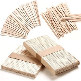 4 Style Assorted Wax Applicators - 300 Pcs Wooden Spatulas for Body, Legs, Face, Eyebrow Hair Removal or Wood Crafts