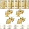 Zorveiio 12Pcs Mini Solid Brass Hinges,1 Inch Mini Solid Brass