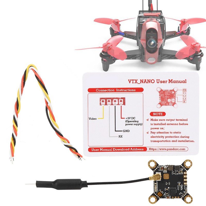 VT5804 Nano Video Transmitter 5.8G 40CH 0mW~400mW OSD Adjustable FPV