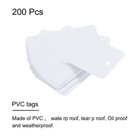 sourcing map Blank Waterproof Eyelet Hole Plastic Shipping Tags,Blank Labeling Tags for Product Identification Tags,Valve Marking,Outdoor Tagging,4x7cm/1.57x2.76 Inch Pack of 200,White