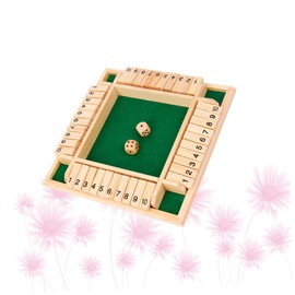 Kisangel 1 Set Wooden Drinking Game Props with Non Slip Base Digital Flop Game for Parties Ktv and Bars Includes Dice Accessories Green Design