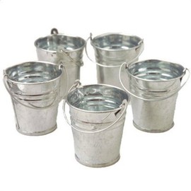 Mini Metal Buckets, 24 Count, 2 Packs of 12