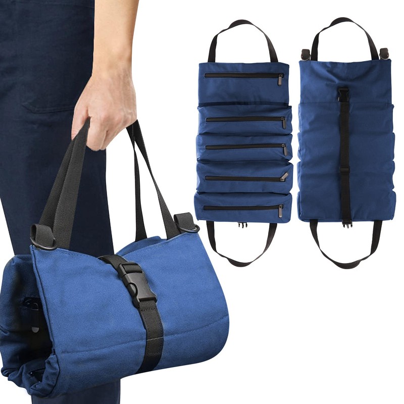 Tool Pouch with Dependable Zippers, Wrench Roll Up Tool Bag,Small