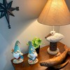 Coastal Pelican Table Lamp with Shade, 23" Tall Hand-Painted Resin