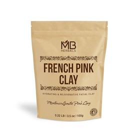 MB Herbals French Pink Clay 100 Gram (3.5 oz) | Montmorrillonite Pink Clay (French Rose Clay) | Mild, Hydrating Clay suitable for Sensitive Skin | Mined & Processed in India