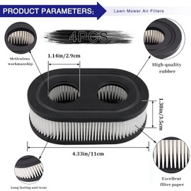AHEJIOO Pack of 4 Air Filter Lawnmower, Lawnmower Air Filter, Lawn Mower Replacement Parts Compatible with Briggs Engines 798452 593260, Lawn Mower Filter Replace