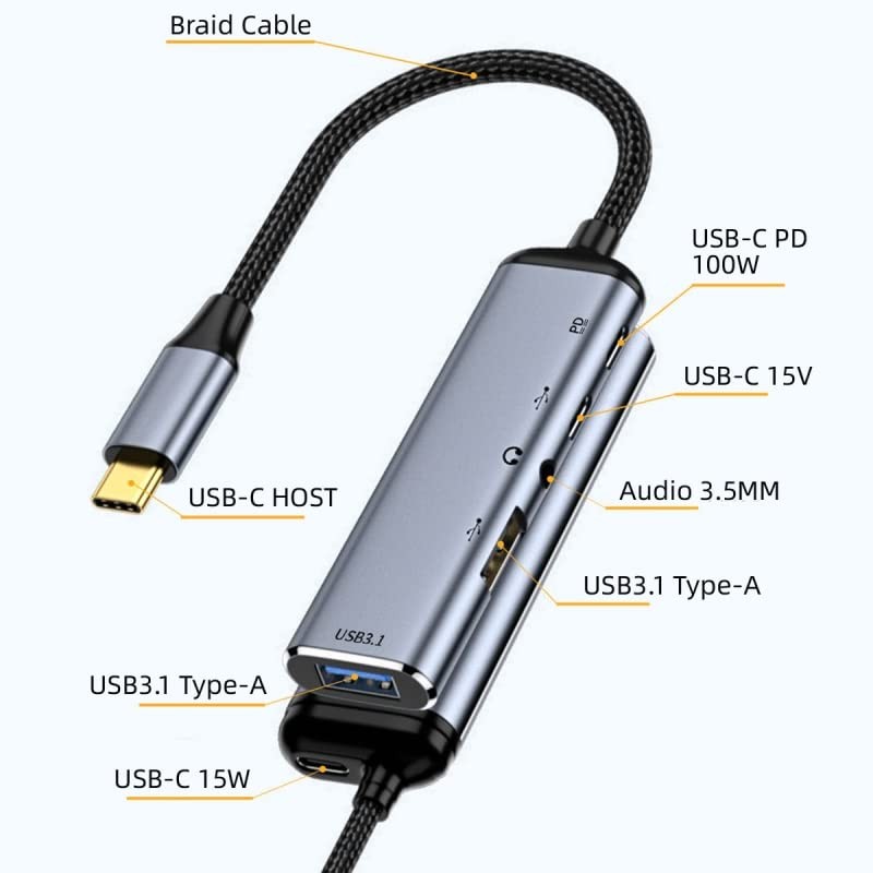 xiwai Adaptador multipuerto USB 3.0 HUB tipo C USB-C a