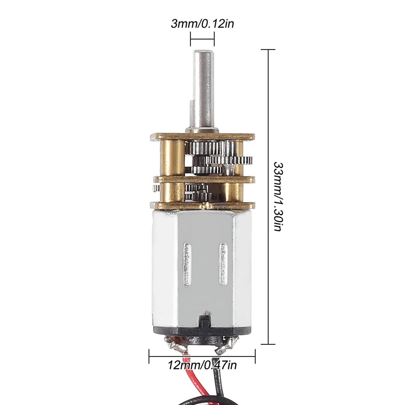 5PCS Mini N20 Gear Motor DC 3V-6V Mini Micro N20