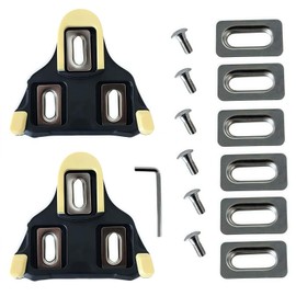 Trkimal Road Bike Cleats for Shimano SPD-SL Compatible with SH11 SH12 SH10 System Shoes, Anti-Slip, Durable High-Performance Pedal Cleats for Road Bicycle & Indoor Cycling (6° Yellow)