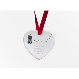 Image Industry Cairn Terrier Walk Beside Us Ceramic Heart - Dog Memorial - Memorial Gift - Hanging Decoration (Fawn)