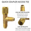 Quick Coupler Access Tee, 1/4 Inch SAE Valve Tee Adapter,
