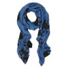 Premium Soft Long Cool Skulls Print Scarf, Blue