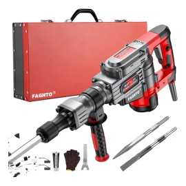 4500W Taladro Rotomartillo Industrial 6000Bpm 60J FAGHTO Uso Rudo Hex Martillo Demoledor Rompedor De Concreto Industrial Martillo Cincelador Perforador Kits De Rotomartillo Cincelador Perforador