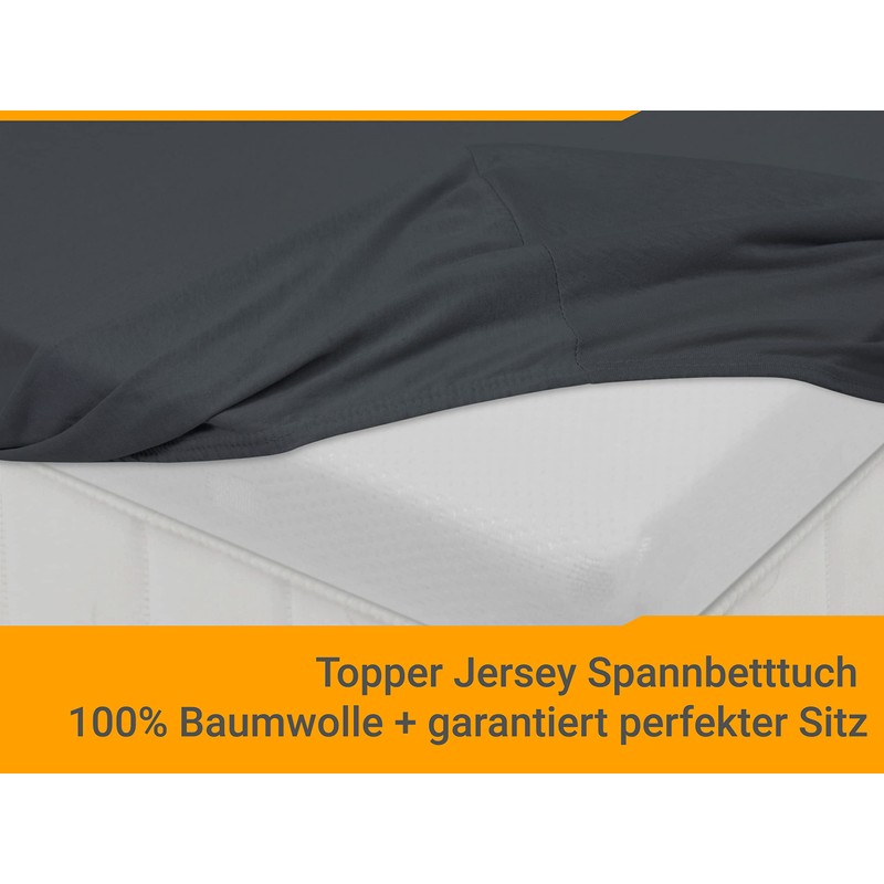 npluseins Fitted Sheet for Topper 100% Cotton 1598.2327, Approx. 140-160