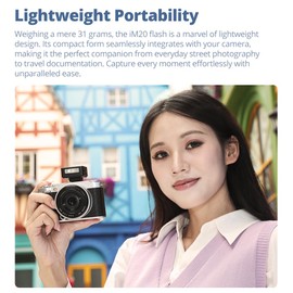 Godox iM22 Camera Flash, Mini Flash Speedlite, GN15 with 7 Levels Flash Power, CCT 6000K±200K with S1/S2 Optical Control for Fuji/Sony/Nikon/Canon/Olympus Camera (White)