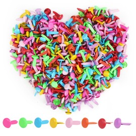 LOMIMOS 500Pcs Colorful Mini Paper Fastener Brad,Split Pin for Art Crafting School Project Scrapbooking DIY,0.47x0.3in
