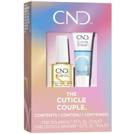 CND Cuticle Couple, SolarOil + Cuticle Eraser, Natural Blend Oils, Moisturizes and Conditions Skin, Nail Care Gift Set for Women, 0.5 fl oz.