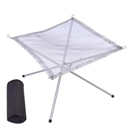 Camping Fire Pit,Portable Stainless Steel Mesh Fire Pit - Foldable Charcoal Grill BBQ Accessories for Mountaineering Hiking Fishing Picnic Backpacking Cooking