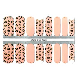 Glam Girl Nails Leopard Bling Nail polish strips / Nail Wraps / Nail Stickers