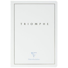 Clairefontaine 36126C Triomphe GOLD Collection A White Sewn Notebook - A5 14.8x21 cm - 96 Lined Pages - 90 g White Paper - Card Cover with Gold Marking