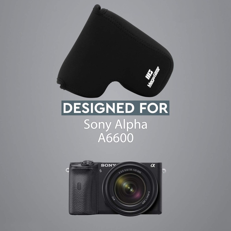 MegaGear Neoprene Case Compatible with Sony Alpha A6600 (18-135mm) -