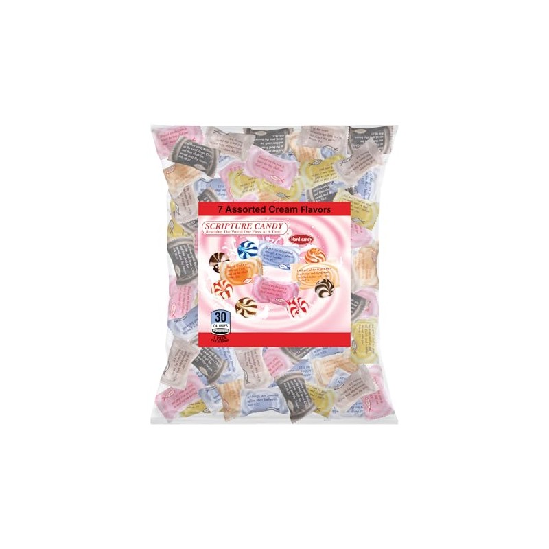 Scripture Candy Assorted Cream Flavored Hard Candy – 180 Individually