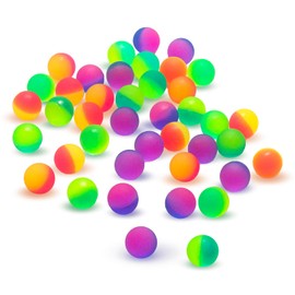 DBALL Pack of 42 Bouncy Balls for Children 25 mm Colourful Rubber Balls Colour Mixed Bouncy Balls Frosted Rubber Ball for Party Bags Children's Birthday Party Gift Souvenirs