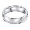 6mm Comfort Fit Heavy Sterling Silver Curved Set Simulated Diamond