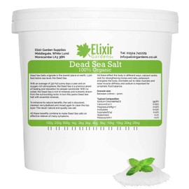 Elixir Gardens Dead Sea Salts 100% Organic 0.8-5mm Granules Tub 1kg