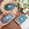 CHGCRAFT 3 Pcs 3 Styles Turquoise Belt Buckle Alloy Belt