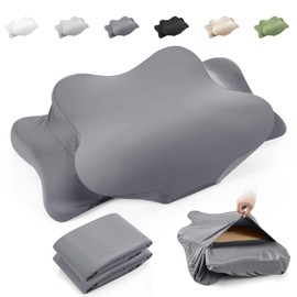 Hahafelt 2 Pcs Cooling Cervical Neck Pillowcase with Envelope Closure (Only Pillowcase) Ergonomic Pillow Case Smooth Soft Cool Case for Side Back Stomach Sleepers(Dark Gray,Queen Size)