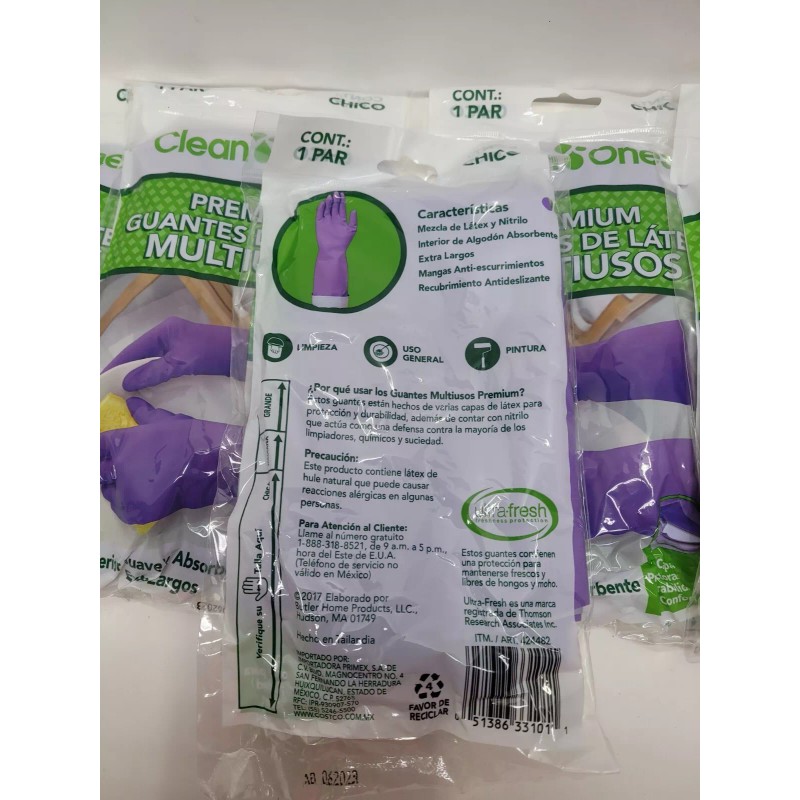 CLEAN ONES 6 PAIRS, SMALL (CHICO) CLEAN ONES PREMIUM MULTIPURPOSE