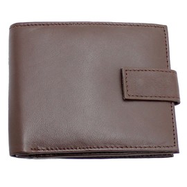 RAS Mens RFID Blocking Soft Leather Wallet with Side Zip Around Coin Pocket 44 (Brown)