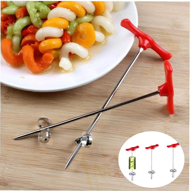 Yuannee Vegetable Spiralizer,3 PCS Multifunctional Spiral Stainless Steel Spiralizer Manual