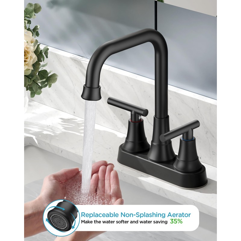 FORIOUS RV Bathroom Sink Faucet 2 or 3 Hole Matte