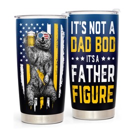 Couple Fox Father's Day Funny Gifts For Dad - Beer Gifts For Men From Wife, Kids - Dad Bod Father Figure Tumbler 20Oz With Beer Opener - Gag Dad Gifts From Daughter, Son on Birthday, Christmas