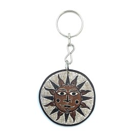 Celestial Sun Key Chain Tesoros New in package. Hand Carved from coconut shell.