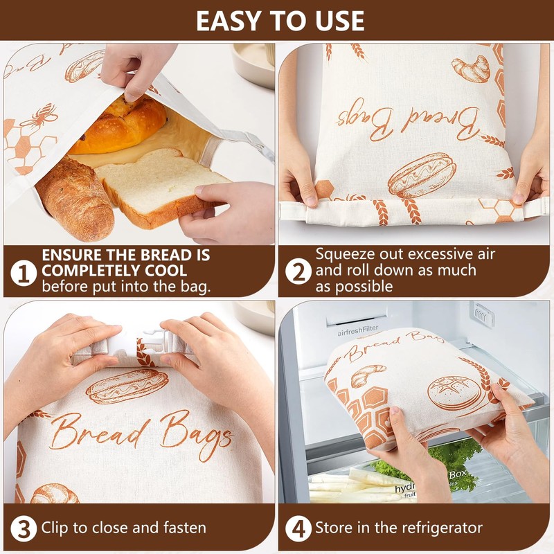 Beeswax Bread Bags for Sourdough(2 Pack), Bread Bags for HomemadeBread,