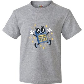 inktastic Kawaii Calculator Youth T-Shirt Youth X-Small (2-4) 0060 Heather Grey 431d9