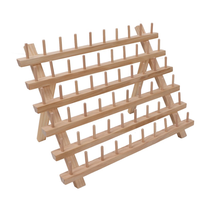 60 Spools Wooden Thread Rack DIY Easy Storage Safe Eco