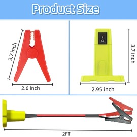 2FT Portable Jumper Starter Cable Adapter Compatible with Ryobi 18V Battery, 12AWG Automotive Booster Power Cord for Car and Light Vehicle Jump Starting