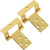 Pair of Large Brass Cranked 50mm / 2" Flush Hinges