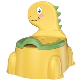 Potty Training Toilet, Toddler Potty Training Seat Baby Potty Chair, Dinosaur Toilet Potty Seat for Boys Girls Kids Toddlers, Portable Travel Potty with lid,Urinal, Splash Guard, Non-Slip Pad(Yellow)