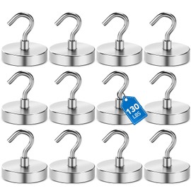 LOVIMAG - Ganchos magnéticos de 120 libras de alta resistencia, ganchos magnéticos de neodimio fuertes para el hogar, cocina, lugar de tr...