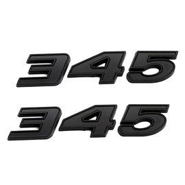 Pair Set 345 Passenger & Driver Side Emblems 3D Badge Sticker Nameplates (Matte Black)